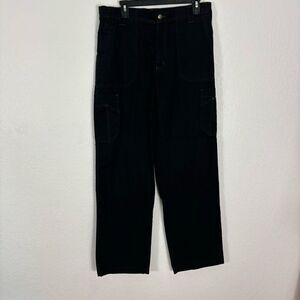 Carhartt Black Canvas Carpenter Cargo Loose Fit Bootcut Pants